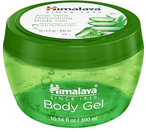 Himalaya Aloe Vera Refreshing Body Gel, with Real Aloe Vera for Moisturizing, Cooling, and Soothing Skin, Lightweight Non-Greasy Formula, 10.14 fl oz (300 ml)