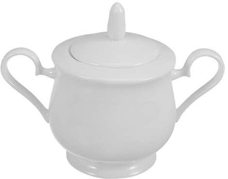 DECORNIJIA Zuccheriera in Ceramica Coperchio Ermetico da 370 Ml Barattolo di Porcellana Elegante per Cucina Bar e Ufficio Contenitore per Zucchero Multiuso Design Europeo Raffinato