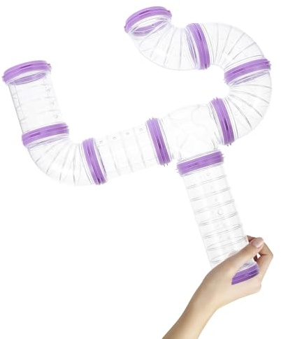 HOMSFOU Kit Tunnel pour Hamsters Ensemble de Tunnels Labyrinthe en Plastique pour Cage Extérieure Accessoires Inclus pour Hamsters Nains et Rongeurs