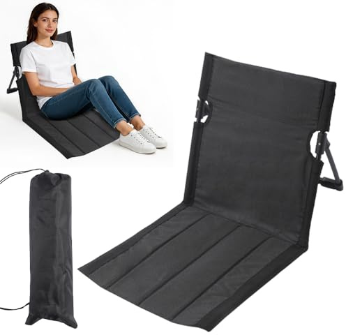 Nzkeuf Tapis de plage avec dossier, coussin de chaise de plage, chaise de plage pliable, chaise de plage, chaise de sol, coussin d'assise pliant, siège de plage pliable pour pique-nique, jardin