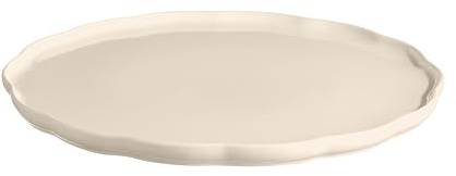 Emile Henry Assiette de Service Ronde Madeleine – Céramique Haute Résistance – Présentation Élégante du Four à la Table – Coloris Argile – Fabriqué en France