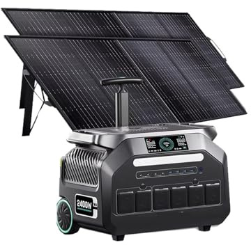 Stazione Di Energia Solare IEE 2400W 2048Wh 4x2400W (sovratensione 5KW) Prese CA Carrello Manuale Onda Sinusoidale Pura Con Pannello Portatile 2×200W Ricarica Ultraveloce