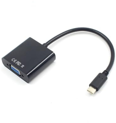 CHILDWEET Cable Soporte para Resolución 1080p Negro Adaptador a Vga Hembra USB 3.1 Macho Tipo-c de Plástico Adecuado para Monitor y Proyector