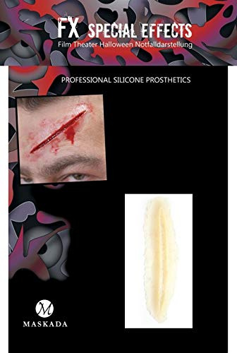 Maskada SFX Make up Schnittwunde Wunden schminken Halloween Silikon Teil P2-1