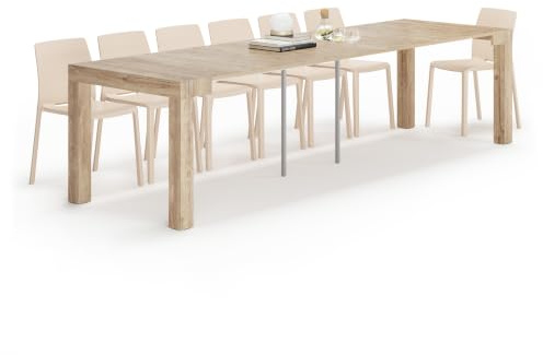Mobili Fiver, First, Extendable Console Table, 45(305) x90 cm, Oak, Made In Italy