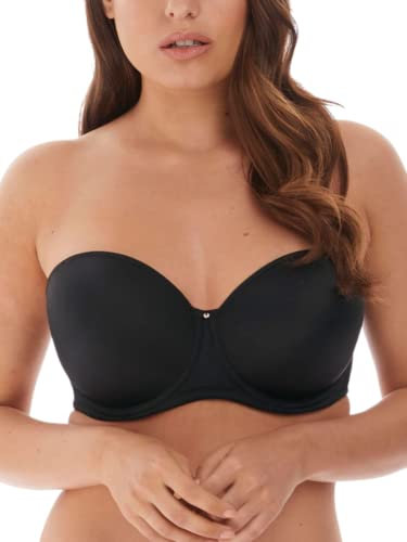 Fantasie Women's Aura Moulded Underwire Multi-Way Strapless Bra T-Shirt, Opaque, Black, 36GG