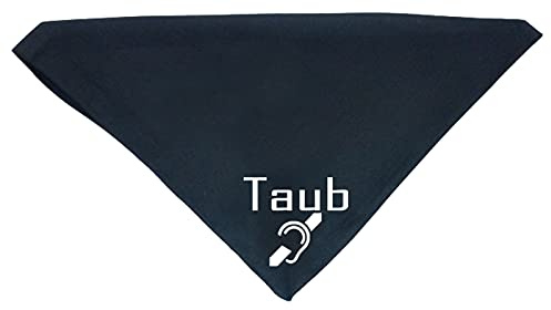 Hundehalstuch Taub Tauber Hund Deaf für taube Hunde mit Symbol