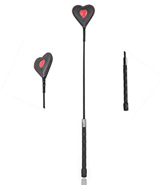 chenyesun Cravache d'équitation en Cuir Gerte Fouet équitation Cravache 51 cm,Fouet en Cuir PU de Sport Fouet Cravache d'équitation Flogger avec Amour Rouge