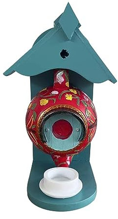 Bird House And Feeder, Vintage Style Outdoor Bird House Bird Feeder, Teapot Teacup Design, Garden Wall Hanging Resin Decoration (RD)