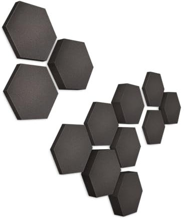 platino24 Akustikpaneele 12 Elemente Edition LOFT 3D I Ø 300mm Akustikplatten Schalldämmung Wand & Decke I Akustikschaum Schall-Absorber aus Basotect 30-70mm mit farbiger Akustikbeschichtung