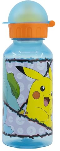 Stor Pokemon Trinkflasche Kinder 370ml Wiederverwendbar Kunststoff mit Ausguss und Sicherheitsverschluss BPA Frei fuer Schule und Sport