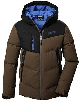 killtec pojkar quiltad jacka/vinterjacka med huva KOW 376 BYS QLTD JCKT, brun, 140, 42212-000