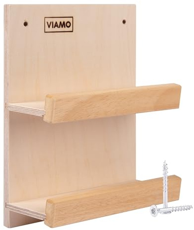 VIAMO® Sauna Brillenablage aus Holz inkl. Schrauben für zwei Brillen