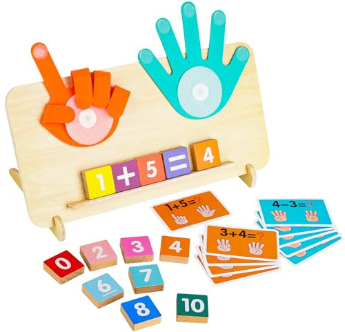 ZDNT Jouets de Comptage en Bois,Jouet Chiffre d'apprentissage Éducatif pour Enfants de 3, 4 et 5 Ans,Éveillez Le Petit Mathématicien avec Le Jouet Montessori