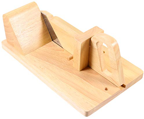 Wood Sausage Slicer Wooden Chorizo Guillotine Slicer Salami Cutter with Stainless Steel for Slicing Chorizo Pepperoni More Dried Meat Kitchen Gadget