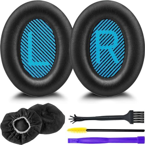 EATBALE Cuffie Cuscinetti di ricambio per Bose QuietComfort (QC35 II) QC25 QC15 QC2/ Ae2 Ae2i Ae2w, Cuscinetti auricolari professionali di ricambio per SoundLink (Around Ear) per SoundTrue