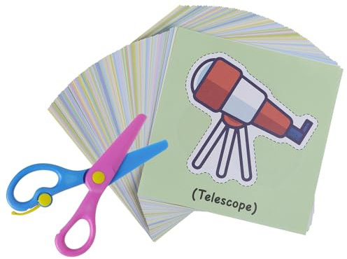 Anrbb Kinder-Papierschnitte, sichere Schere mit 96 thematischen Papierblättern, fesselndes DIY-Lernaktivität für Vorschulkinder und Kleinkinder, fördert ganzheitliche Entwicklung