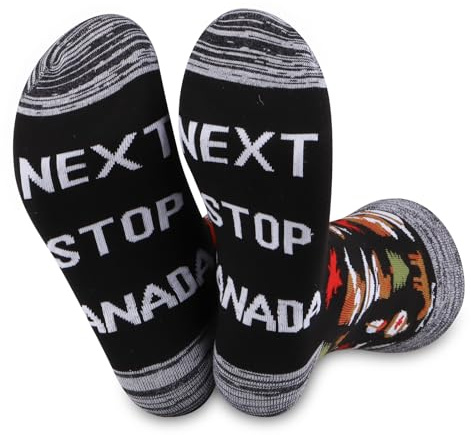 JXGZSO Canada Trip Lover Gift Next Stop Canada Socks Canada Travel Gift Canada Symbols Souvenir Gift Canadian Gift