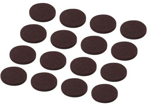 sourcing map 16pcs Felt Furniture Pads, 1.77 Inch Round Small Felt Chair Leg Floor Protectors Prevent Scratches for Furniture Hard Floor, Brown