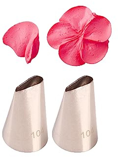 104 Spritztüllen, 104 Blüten-/Rüschen-Spritztüllen für blühende Blumen, Rosen und Wellen, 2 Stück