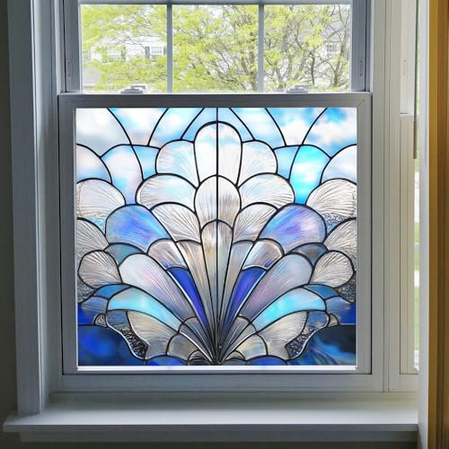 Milchglasfolie Königsblau Schwarz Milchglasfolie Selbstklebend Fenster Fensterfolie Blickdicht Sichtschutz Sichtschutzfolie Fenster Klebefolie Fenster Sichtschutz Folie für Fenster 50x100x4 pcs