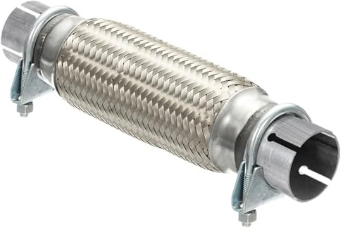 MOCNT Car Exhaust Flexible Pipe with 2 Clamps 42mm X 200mm/300mm Exhaust Flexible Joint Repair Pipe Stainless Steel Exhaust Repair Flexible Tube Braided Muffler Pipe Connector