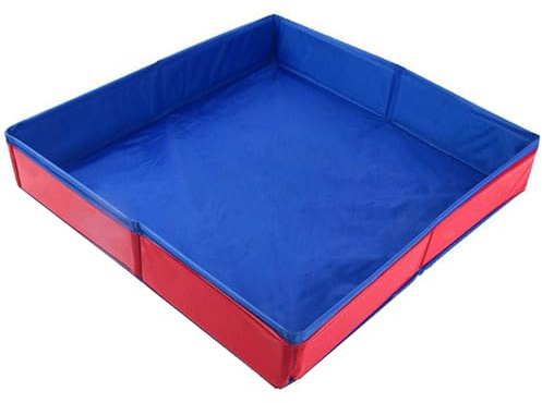 Faltbares Oxford -Stoff -Sandschale, Sandtisch, PVC Klappes Sandkasten, sicheres Outdoor -Box -Spielzeug, 19.69x19.69x3.15 Fun Tray Sensory Toys, Bildung für Kinder
