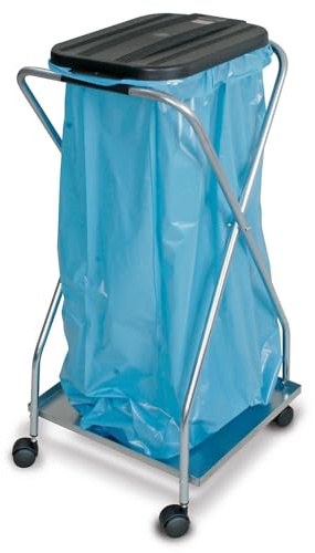 BRB Müllsackständer mit Rollen, für 70-120L Säcke (schwarz, einfach)
