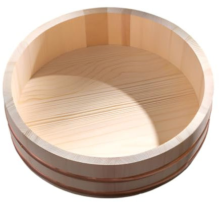Seau à Sushi en Bois, Bol à Riz, récipient Japonais pour mélanger Le Riz, pour la Maison, la Cuisine, Le Restaurant, 33 x 7,5 cm (Couleur Unique : 39 x 9 cm)