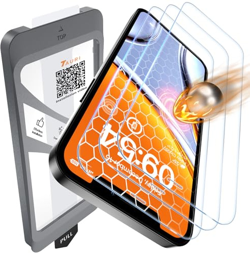 TAURI für iPhone 12/12 Pro Panzerglas 6,1 Zoll - 3 Stück | mit Staubfreie Installationswerkzeug, 9H Glas Displayschutz, Full Screen Blasenfreie-Schutzfolie, Kompatibel mit Hülle