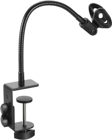 PATIKIL Pied De Microphone De Bureau À Col De Cygne, 12 De Long Avec Support Flexible Et Pince Pour Micro 28-40mm Pour Live Streaming Podcasting Radio Lectures Chant, Noir (Style 1)
