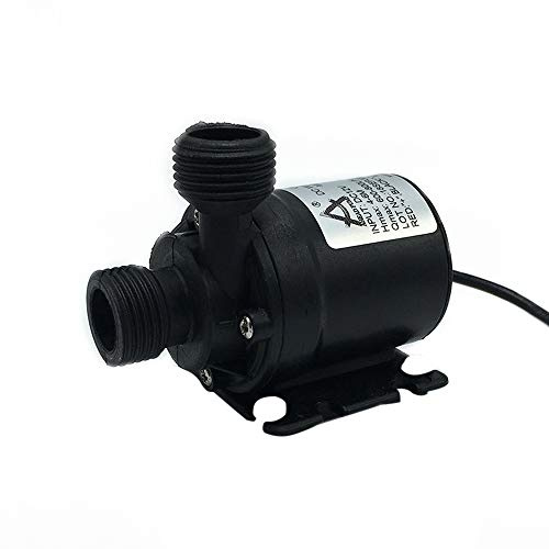 FTVOGUE Pompe à Eau Submersible Compacte sans Balais, en Acier Inoxydable, Ultra Silencieuse 800 L/H, pour Aquariums et Culture Hydroponique (DC12V)