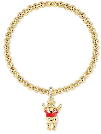 Disney Flickor Nalle Puh Charm Guldpläterad Stretch Armband