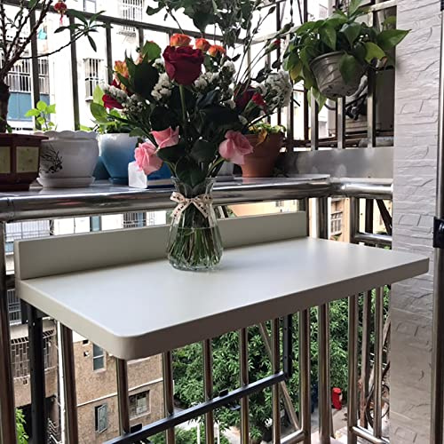 Balcony Hanging Table,Foldable Wall-Mounted Table Adjustable Balcony Table Outdoor Folding Table Space-Saving Shelf Lightweight Balcony Side Table Perfect for Small Spaces and Patios