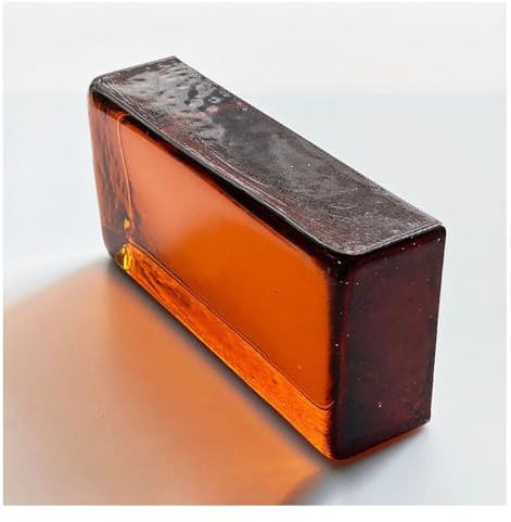 vetromattone Mattoni di vetro solidi trasparenti, isolamento termico dell'isolamento acustico, vari colori(Amber)