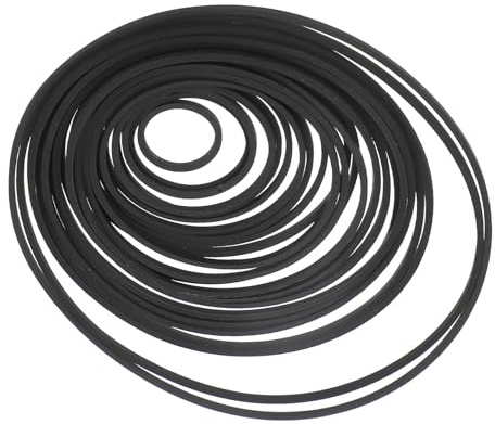 MUCKLILY Recorder Rubber Belt for Cassette Tape Recorder and Dvd Drive Black Elastic Flat Rubber Belt with Elasticity