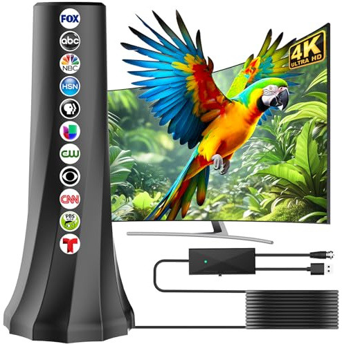 2026 TV Antenna Indoor,Antenna for Smart TV with 360° Signal Booster Reception,HD Antenna for Local Channels 1500+ Miles Range,Digital Antenna Indoor Supports 4K 8K 1080p TVs-Antennas 25FT Coax Cable