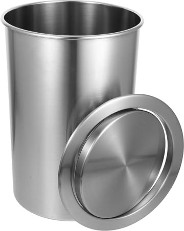 SHINEOFI Poubelle de Table Encastrable en Acier Inoxydable Couvercle, Format Compact Résistant, Cuisine, Placard ou Plan de Travail, Nettoyage Facile