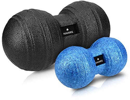 Navaris 2x Peanut Duo Massageball - in 2 Größen - Selbstmassage Duoball Faszienball Set - Trigger Point Massage Ball - Faszienbälle