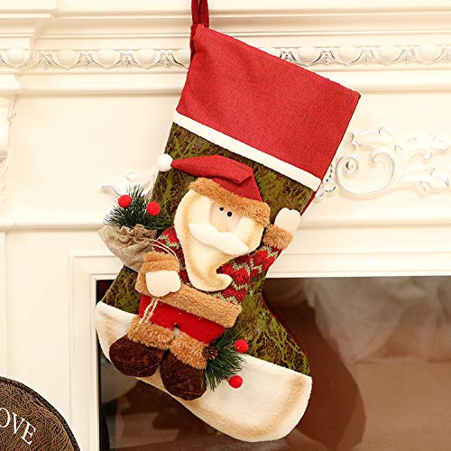 byou Camino Calza di Natale,Calze Natalizie da Appendere Candy Biancheria Sacchetti Regalo per Albero di Natale Decorazioni