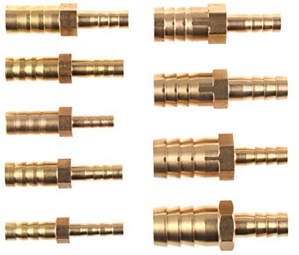 NO LOGO WSF-Adapter, 1pc Messing Reduzierung Gerade Schlauchkupplung 2-Wege-Rohrfitting Reducer Kupfer Joiner Splicer Stecker Kupplung Adapter for Brennstoff Gas Wasser (Größe : 4mm 6mm Barb)