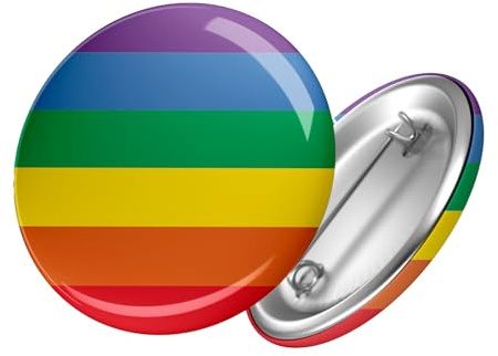 Hellweg Druckerei Button Anstecker Gay Pride Regenbogen Flagge LGBTQ Plus Geschenk Idee Abzeichen Pin