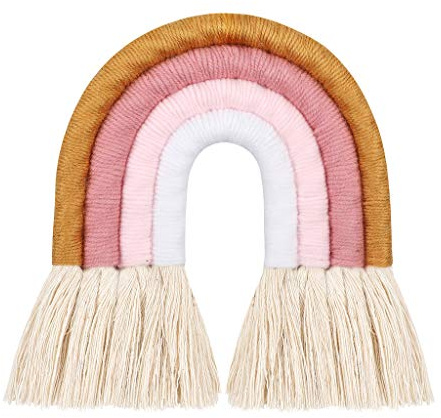 follwer0 Regenbogen Makramee Kissen Traumfänger Wandbehang Wandteppich Dekorationen Für Kinderzimmer Wanddeko Hängedeko Wohnzimmer Dreamcatcher Wandkunst Quaste Baumwolle Deko