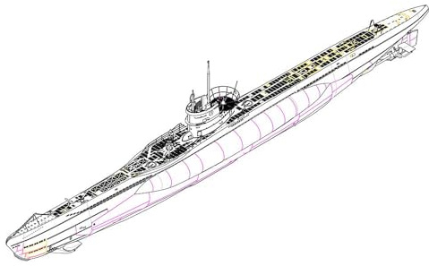 Trumpeter 755912-1/144 DKM Typ VII-C U-Boot - Maßstab 1:144