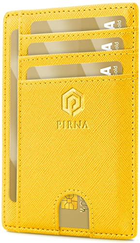 Slim Wallet Kreditkartenetui mit ID-Fenster und Schnellzugriff-Fach für Herren und Damen – Geldbörse Herren klein mit RFID Schutz – Mini Portemonnaie für Männer inklusive Portmonee und Geschenkbox