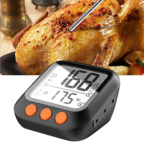 TMXKOOK ThermomTre Cuisson Four Thermometre Barbecue avec 4 Sonde Temperature Cuisine, Exterieur Interieur Tanche MagnTique pour Grille Viande, Boeuf, Poulet