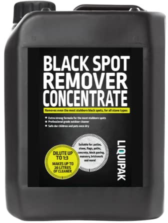 Black Spot Remover Patio Cleaner - New Formula! Concentrated Outdoor Cleaner for Lichen, Algae & Stubborn Stains - Use on Paving Slabs, Stone, Concrete, Brick & Driveways - Professional Formula 5L