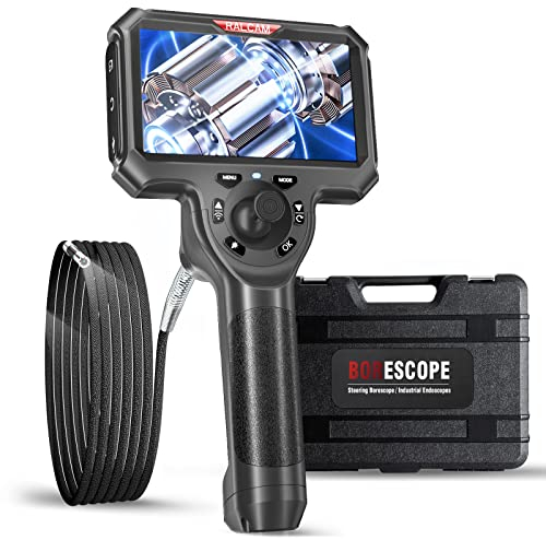 Ralcam Endoskopkamera 6,0mm Endoscope Camera - Endoskop 360° Inspektionskamera mit Licht 5,0 HD 720P Rohrkamera, Kameras mit 6 LED, IP67 Wasserdicht 1m Halbstarres Kanalkamera Teleskopkamera