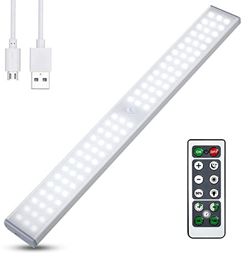 Sensor de Movimiento Luz Cuerpo Humano Detección de Infrarrojos Tira de Luces LED 2500 Mah Batería Recargable Barra de Lámpara Control Remoto Luz Regulable Luz Nocturna