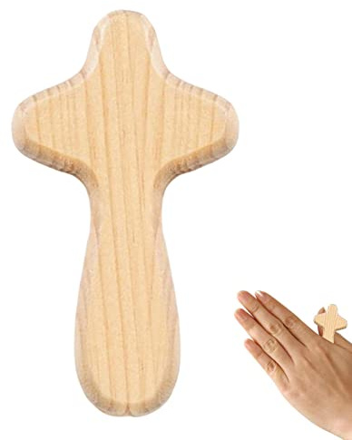 Motivationsgeschenke Handschmeichler, 24 Stück Handkreuz Und Handschmeichler, Handkreuz, Kleines Holzkreuz Zum Beten, Auch Als Sterbekreuz, Handgefertigt, Um In Ihre Hand Zu Passen, Schöne Maserung